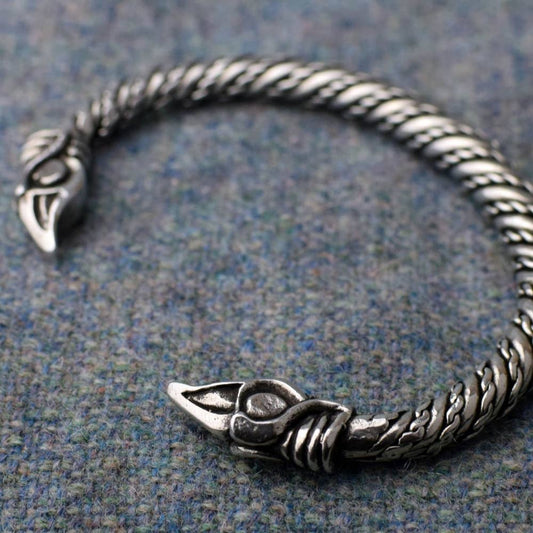 Small Odin's Raven Pewter Viking Bracelet