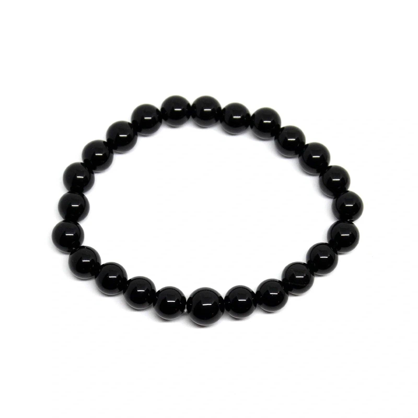 Black Tourmaline Beaded Bracelet 4mm - Small Wrist