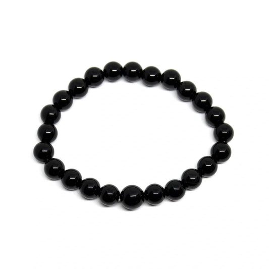 Black Tourmaline Beaded Bracelet 4mm - Small Wrist