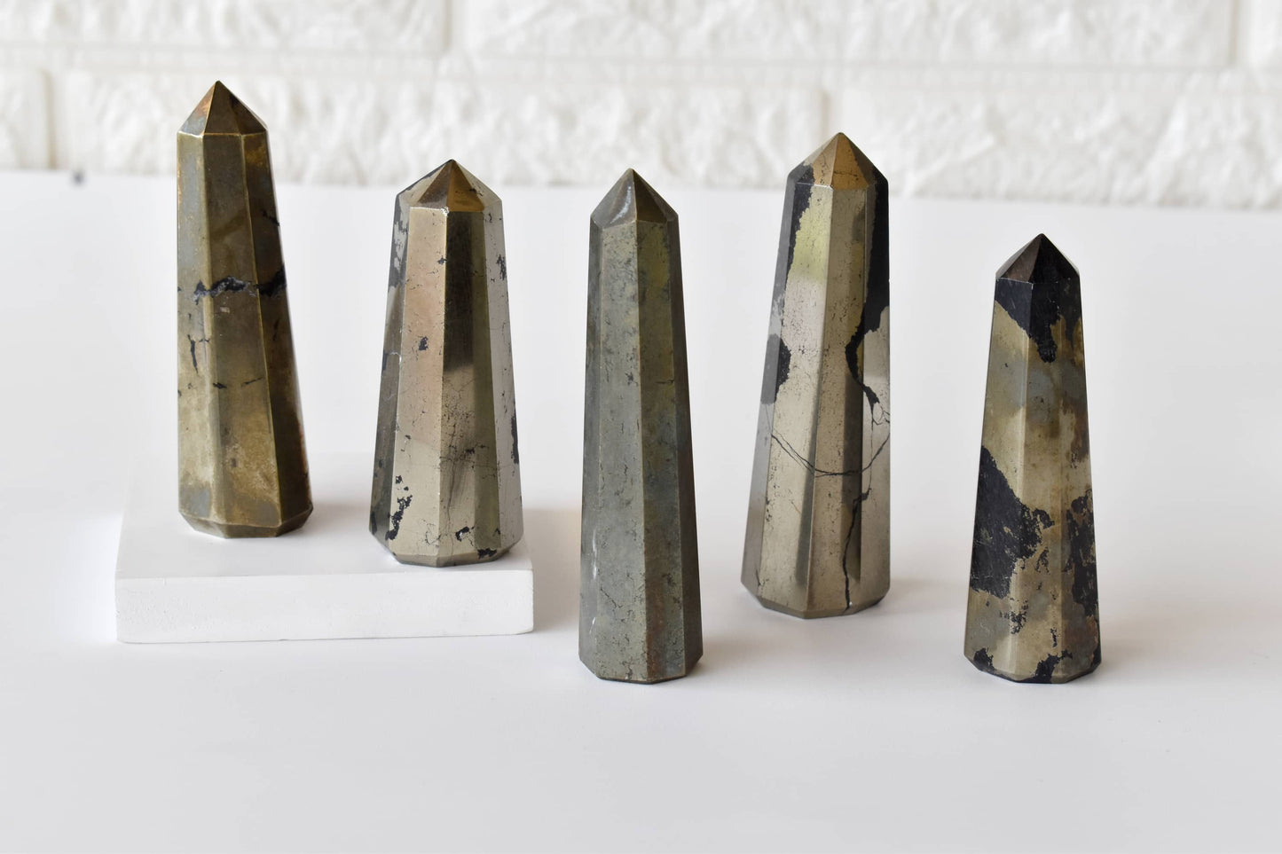 Pyrite Crystal Tower | Healing Obelisk Point | Natural Gemstone Tower