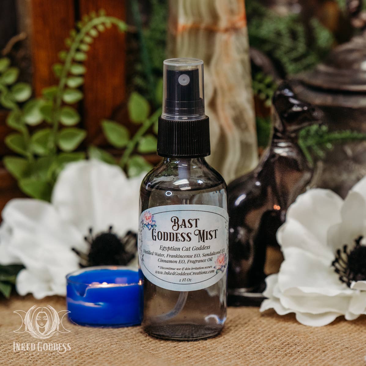 Bast Goddess Mist - Egyptian Cat Goddess Spray for Protection, Strength & Sensuality