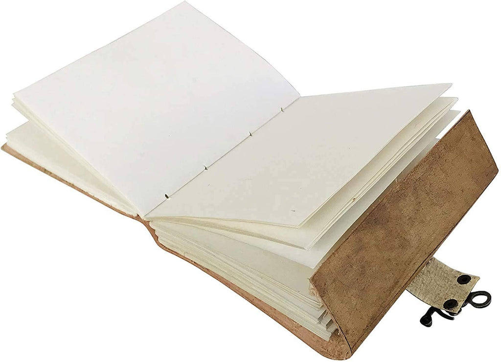 Embossed Leather Journal diary with 200 Handmade pages