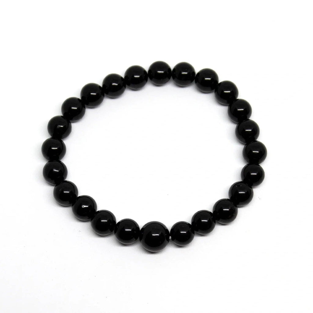 Black Obsidian Beaded Bracelet 6mm - Average Wrist