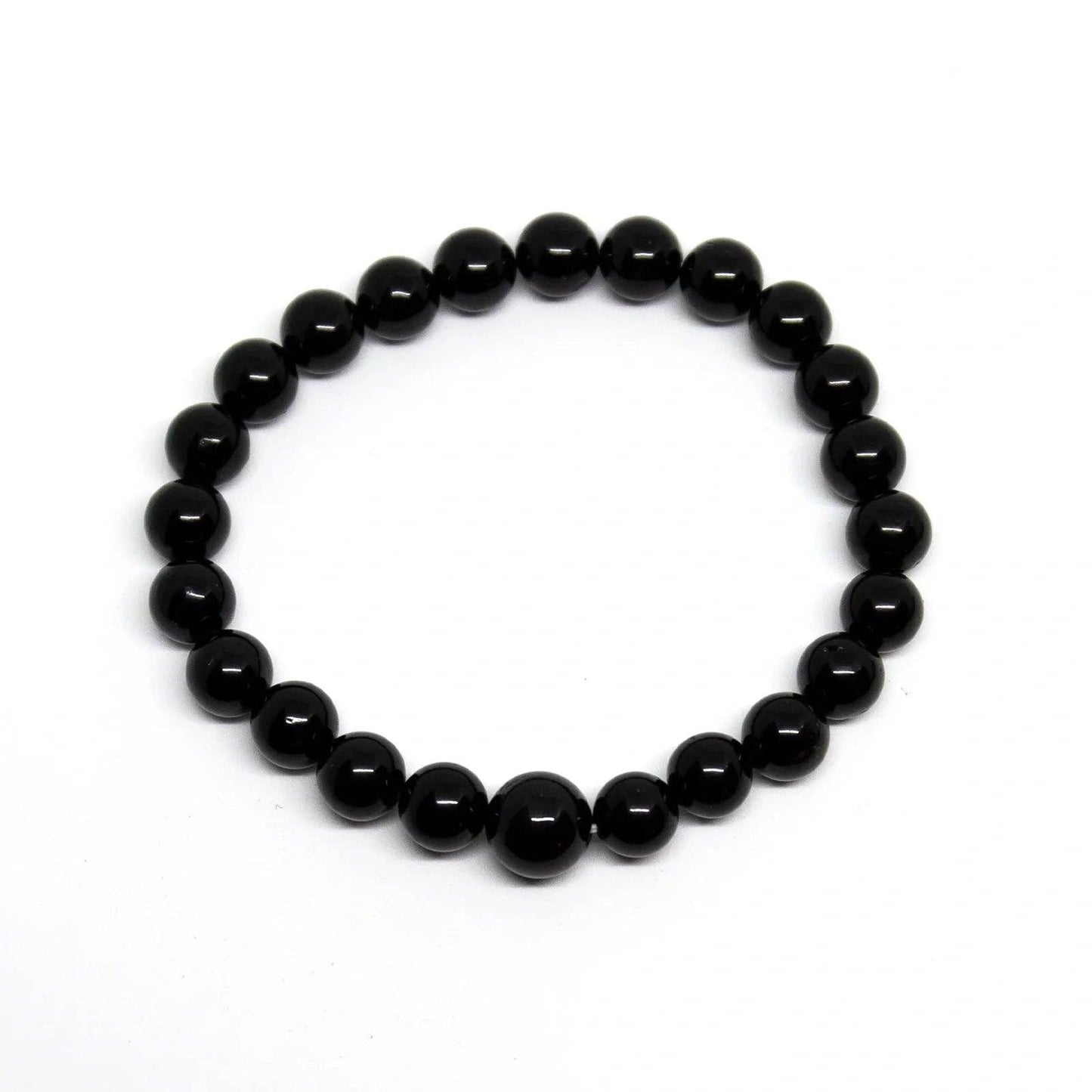 Black Obsidian Beaded Bracelet 6mm - Average Wrist