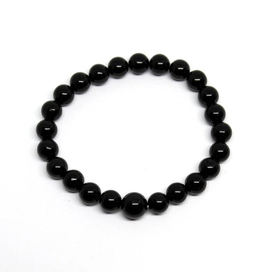 Black Obsidian Beaded Bracelet 6mm - Average Wrist