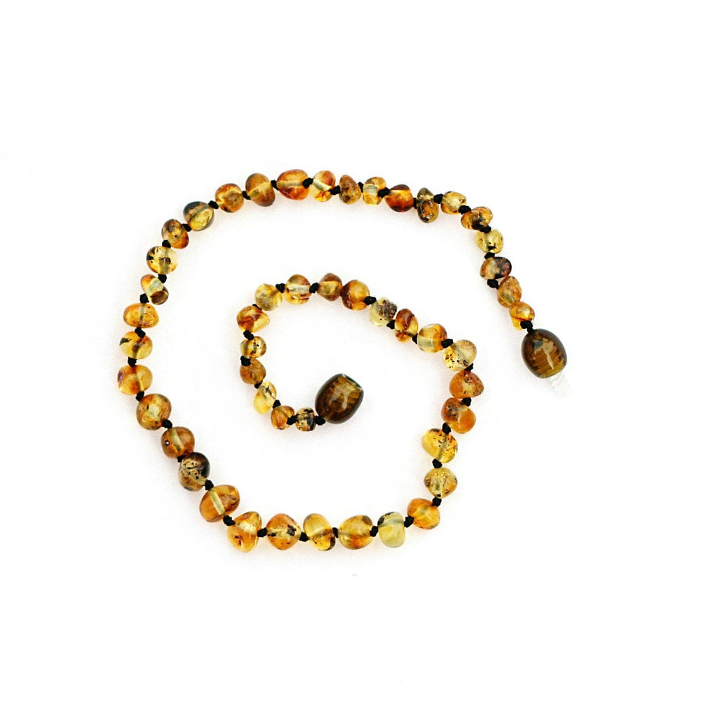 Baltic Amber Necklace - Olive Circle 13"