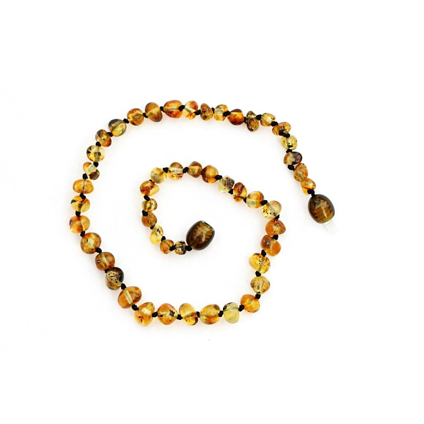 Baltic Amber Necklace - Olive Circle 13"