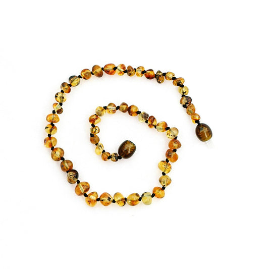 Baltic Amber Necklace - Olive Circle 13"