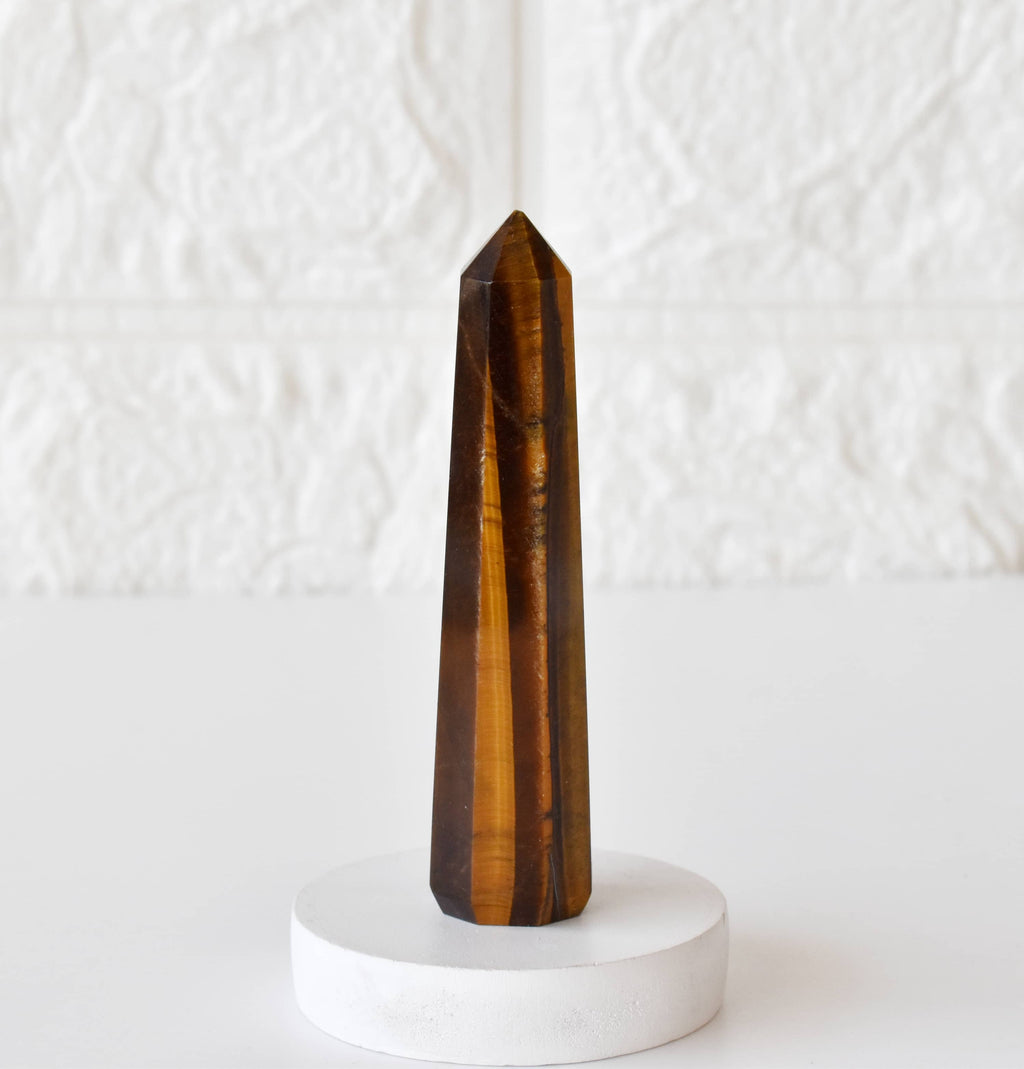 Tiger Eye Crystal Tower | Healing Obelisk Point | Natural Gemstone Tower