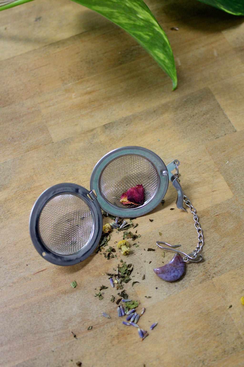 Crystal Moon Tea Ball Infuser – 2" Stainless Steel Loose Leaf Strainer