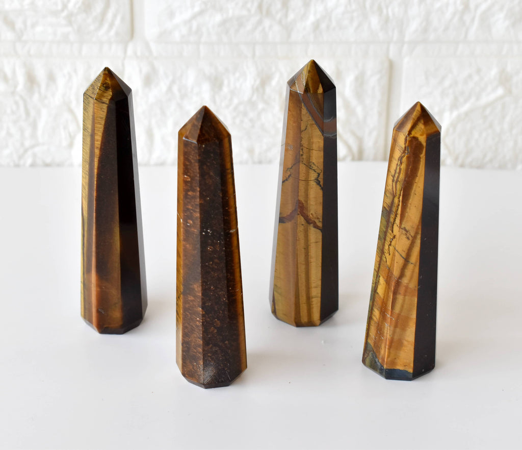 Tiger Eye Crystal Tower | Healing Obelisk Point | Natural Gemstone Tower