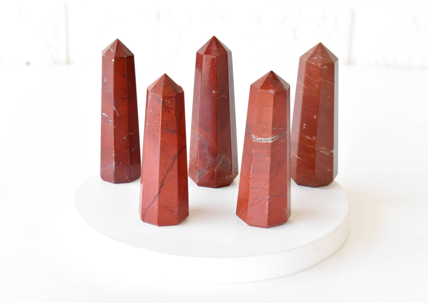 Red Jasper Crystal Tower | Healing Obelisk Point | Natural Gemstone Tower