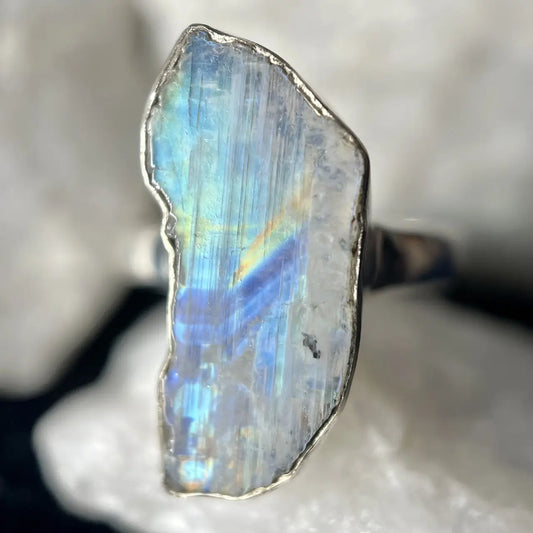 Tourmaline in Moonstone Sterling Silver Ring