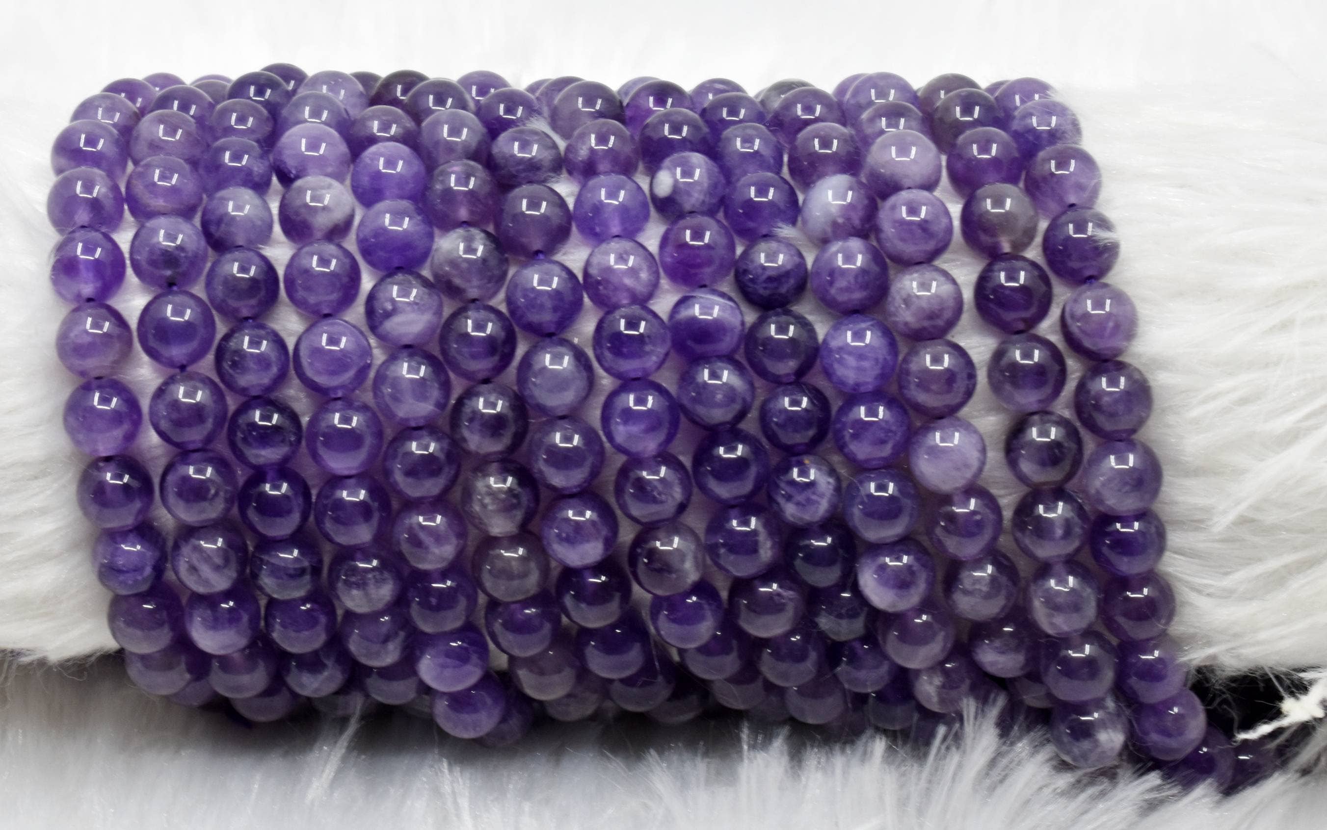 Amethyst Crystal Beads 8mm | Natural Gemstone Beads for Jewelry Making