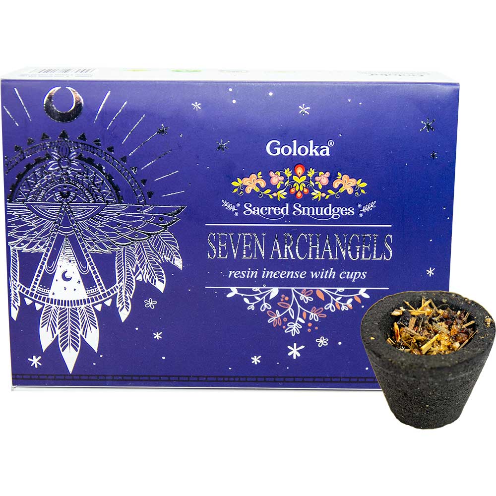 Seven Archangels Resin Smudge Cups | Pack of 6 | Goloka Sacred Smudges