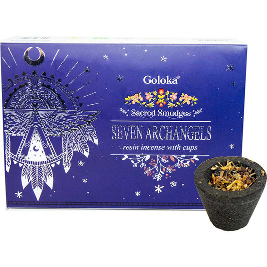 Seven Archangels Resin Smudge Cups | Pack of 6 | Goloka Sacred Smudges