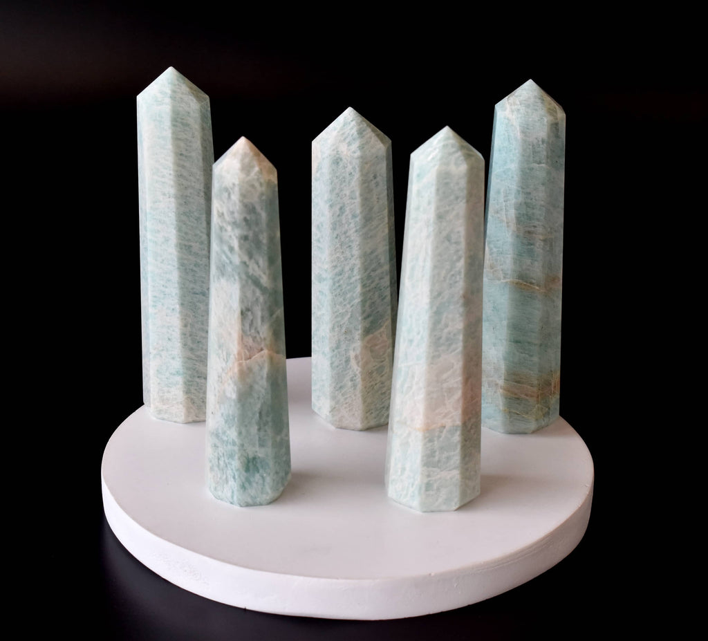 Amazonite Crystal Tower | Healing Obelisk Point | Natural Gemstone Tower