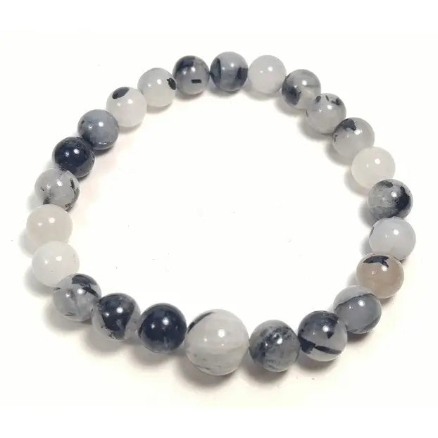 Tourmalated Quartz Stretchy Beaded Bracelet