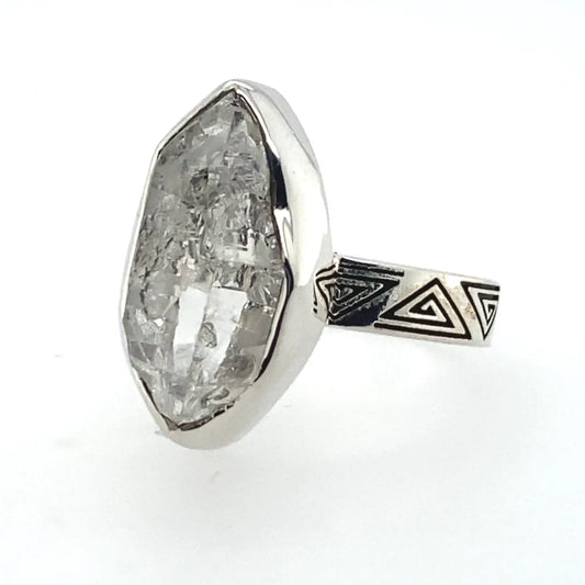 Herkimer Diamond Labyrinth Ring