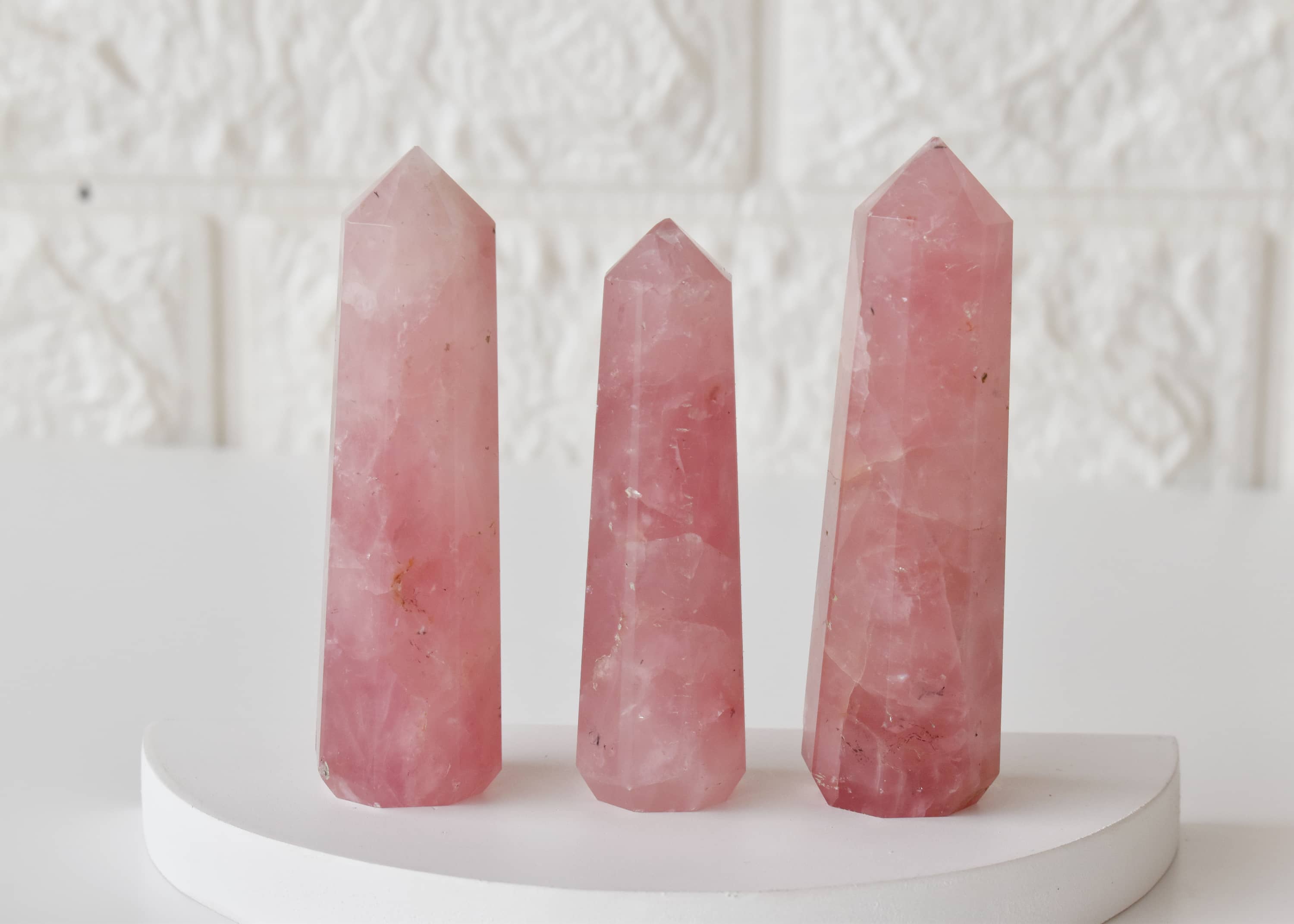 Rose Quartz Crystal Tower | Healing Obelisk Point | Natural Gemstone Tower