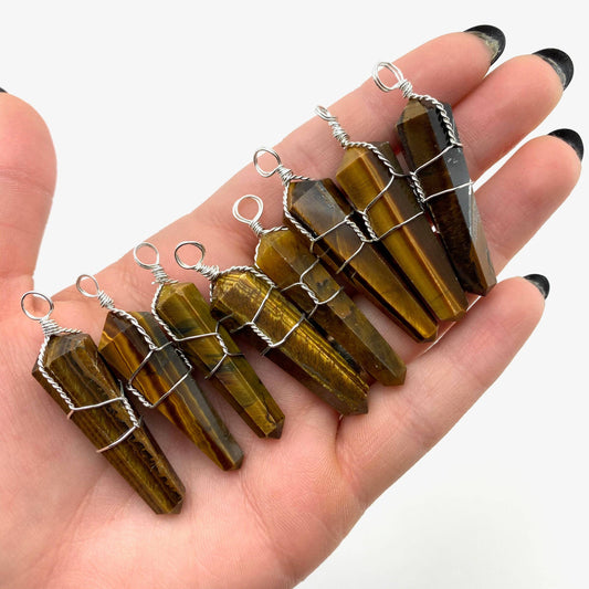 Wire Wrap Tigers Eye Pendant