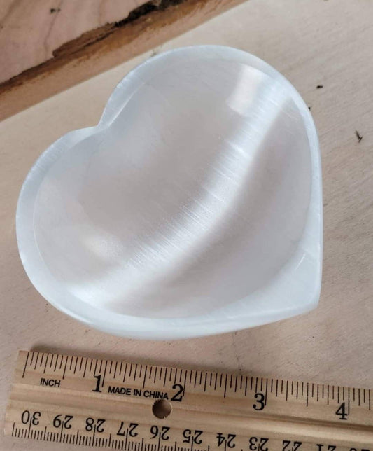 12-13cm Selenite Heart Bowl