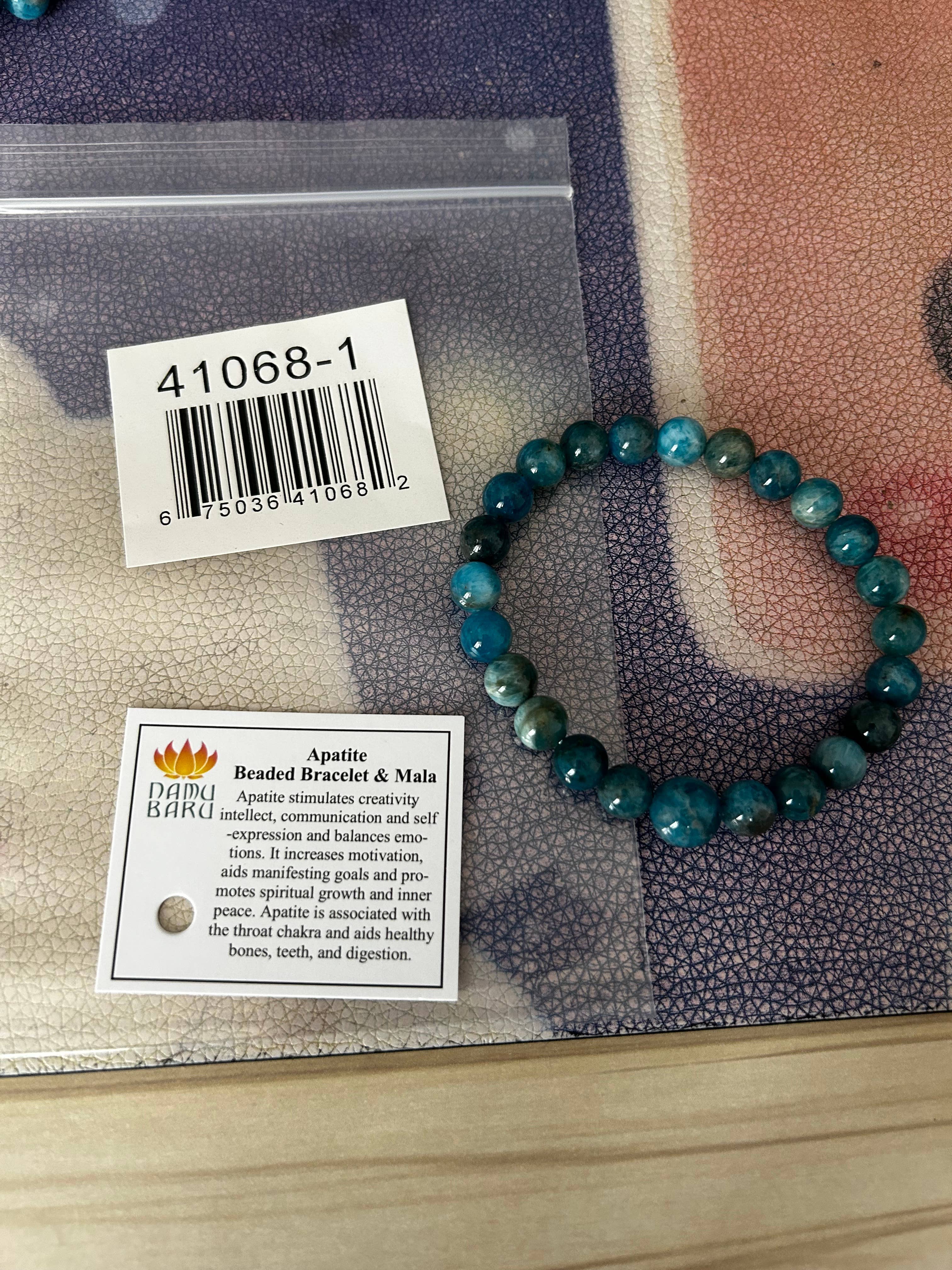 Apatite Beaded Bracelet - Wrist Mala - 8mm