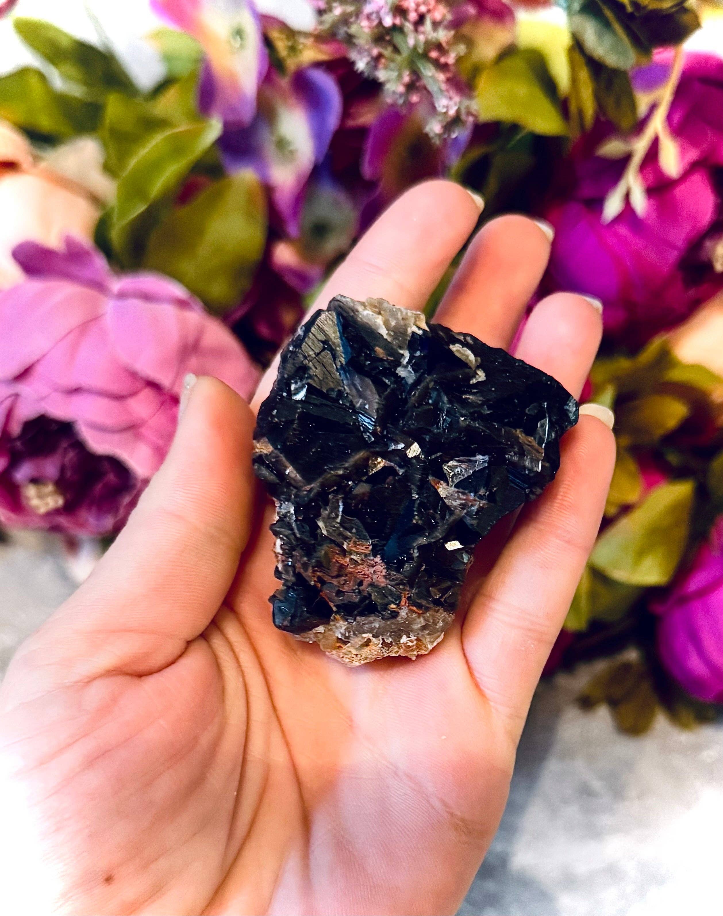 RARE Black Rose Fluorite Specimens, Fluorescent Red or Pink