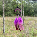 Handmade Dark Purple Gradient Tree of Life Dreamcatcher with Purple Feathers