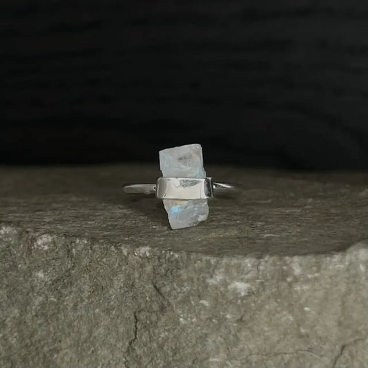 Moonstone Rough Pencil Ring