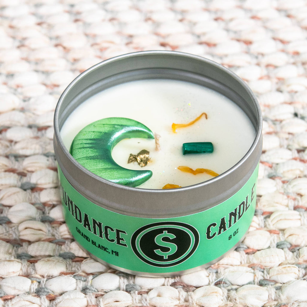 Crystal Candle Intention Metaphysical Abundance - Money SOY