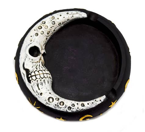 Scary Moon Face Ashtray - Gothic Home Decor & Functional Art