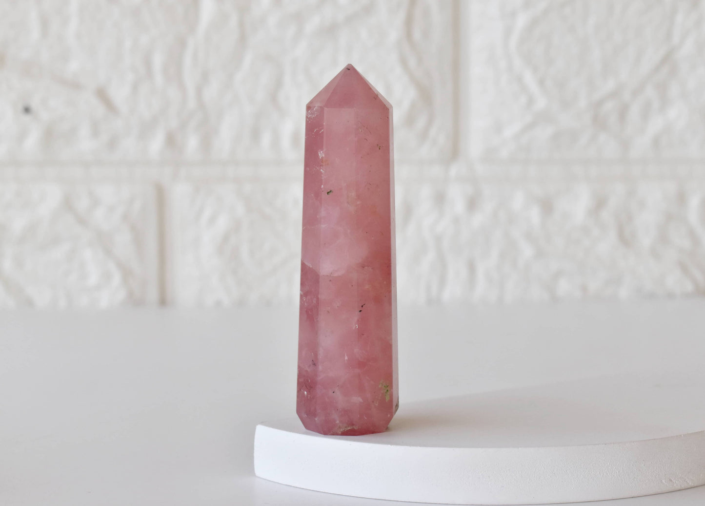 Rose Quartz Crystal Tower | Healing Obelisk Point | Natural Gemstone Tower