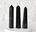 Black Tourmaline Crystal Tower | Healing Obelisk Point | Natural Gemstone Tower