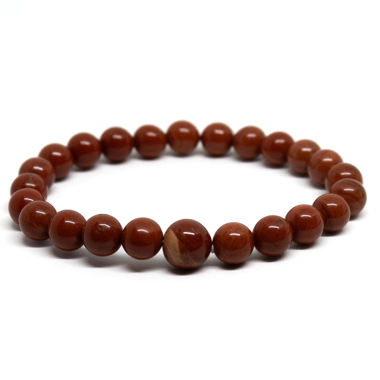Red Jasper Beaded Bracelet - Wrist Mala - 8mm