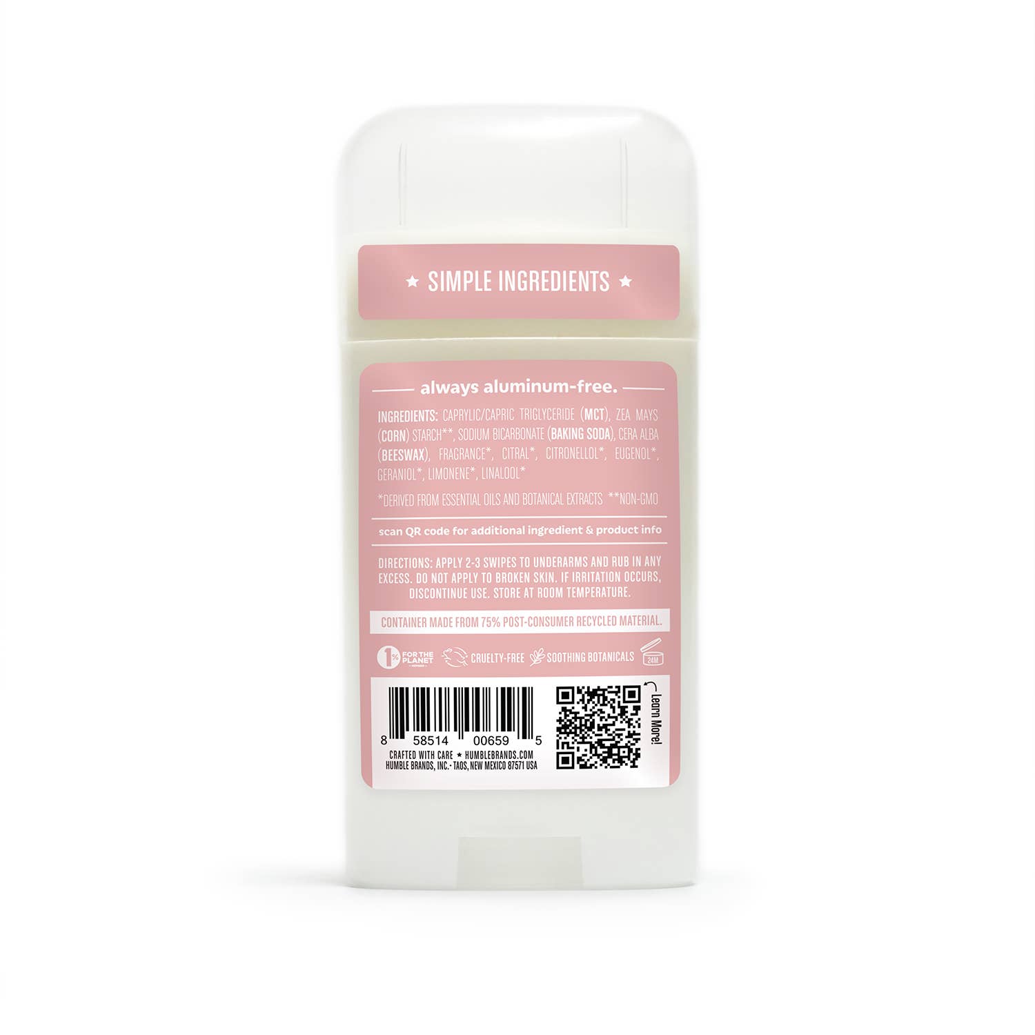 Moroccan Rose Natural Deodorant - Aluminum Free