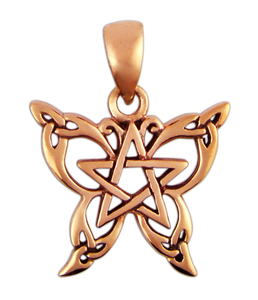 Copper Butterfly Pentacle Pendant | Celtic Knotwork | Dryad Design by Paul Borda