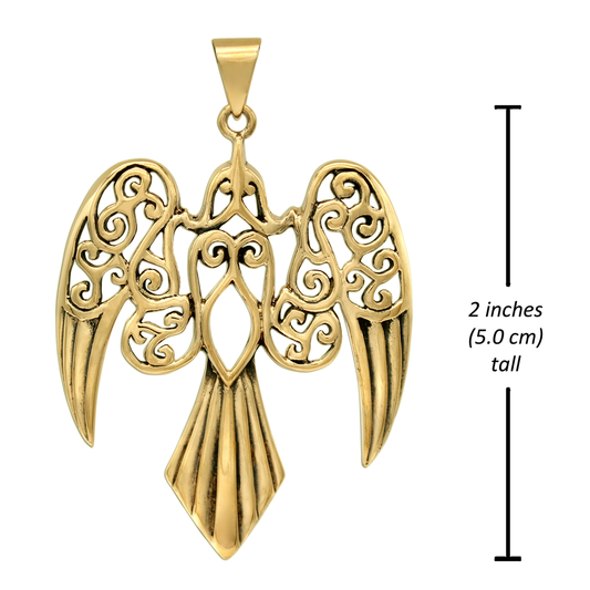 Bronze Large Morrigan Raven Pendant