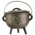 Pentagram cast iron cauldron