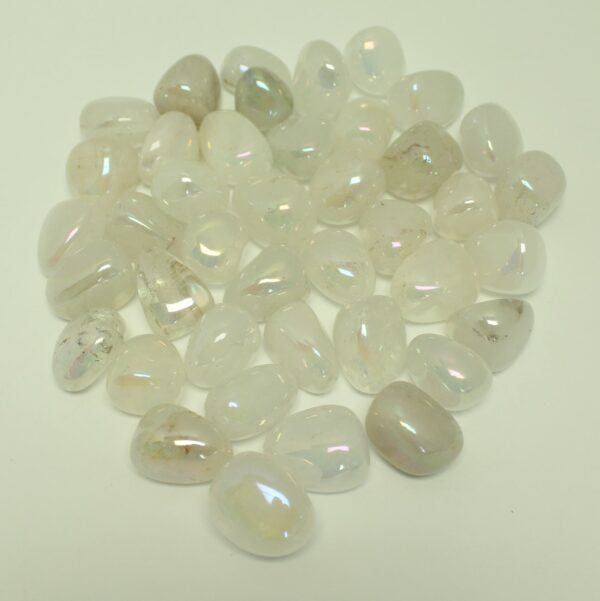 Angel Aura Quartz Tumbled Stone - Rainbow Crystal for Meditation & Peace