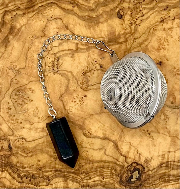 Obsidian Crystal Tea Infuser by The Traveling Teapot