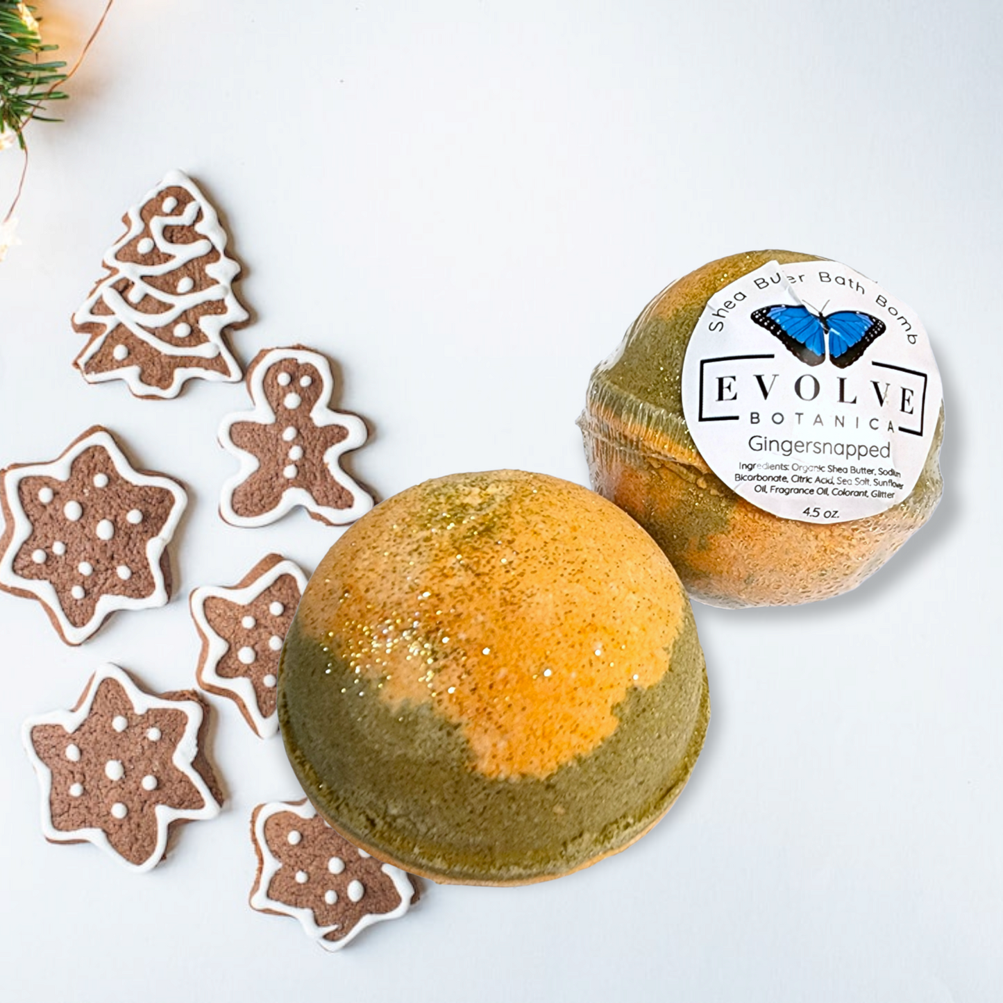 Bath Bomb - Gingersnapped ( Christmas - Holiday ) by Evolve Botanica Co