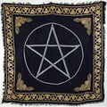 Altar Cloth Gold Border Pentagram