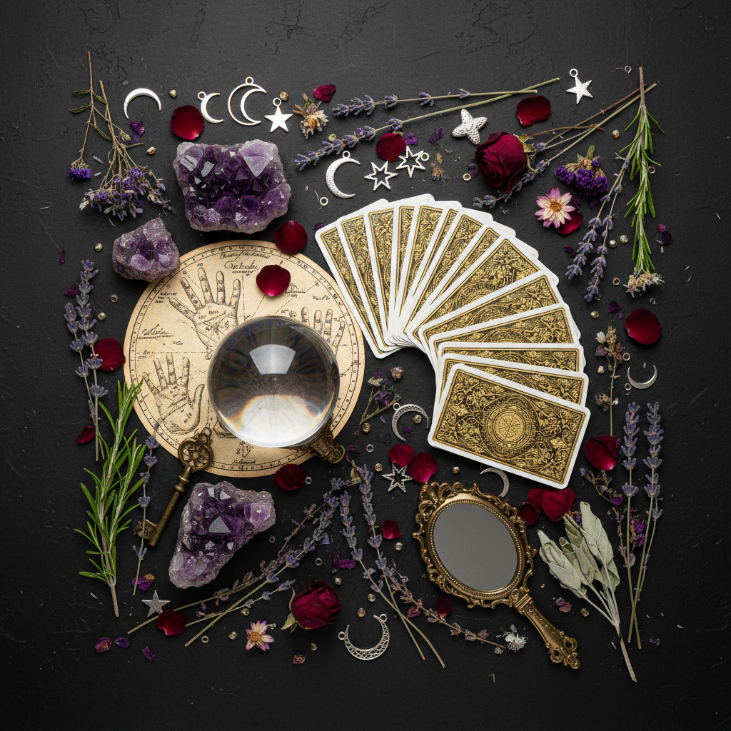 A Psychic's Life Flat Lay