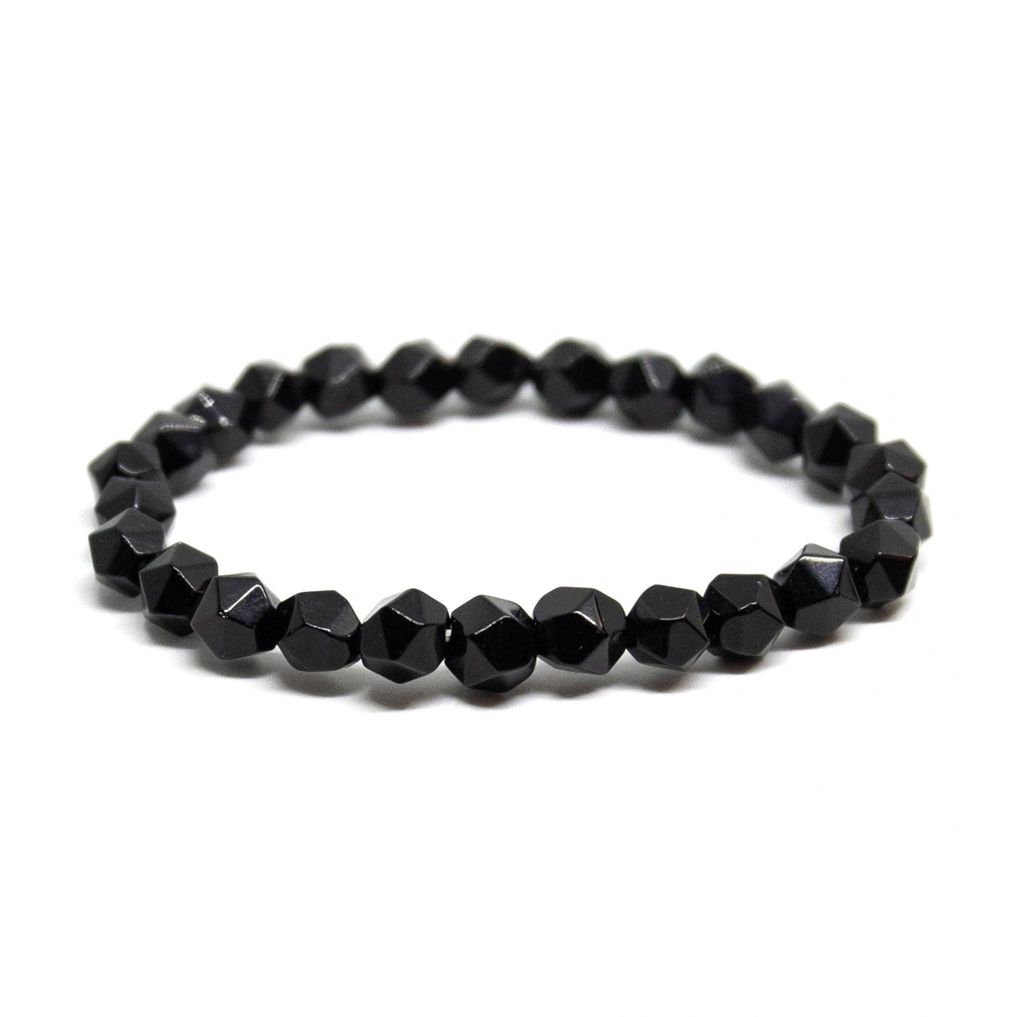 Black Tourmaline Icosahedron Gemstone Bracelet – 7-8mm Wrist Mala | Protection & Grounding | Namu Baru