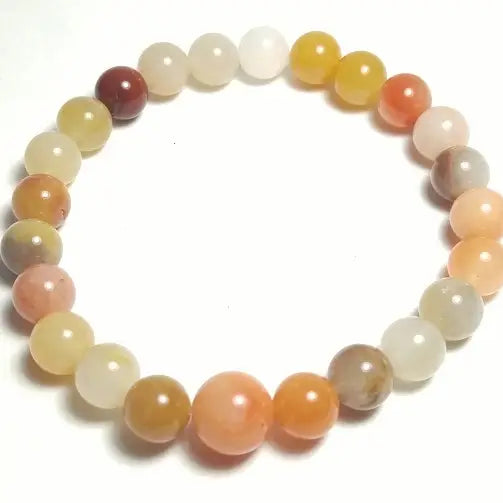 Rainbow Jade Beaded Bracelet | Nephrite Jade Wrist Mala 8mm