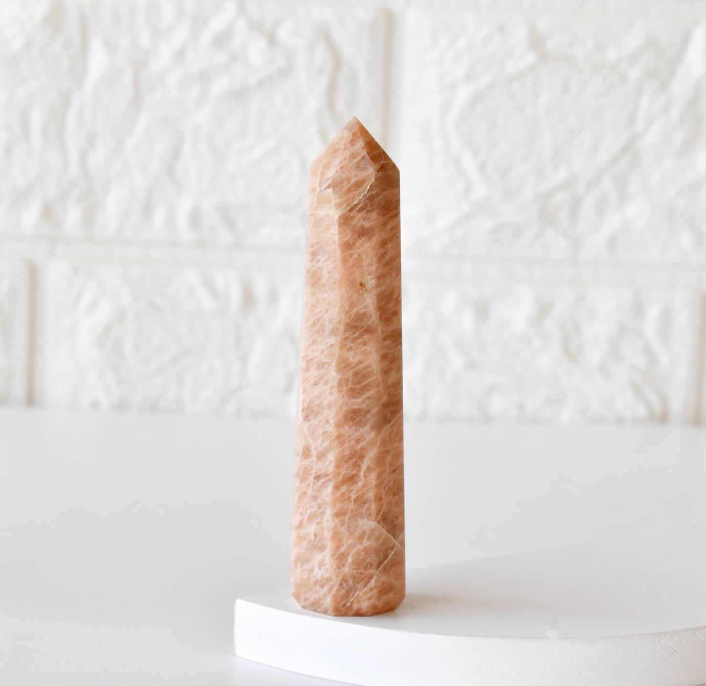Moonstone Crystal Tower | Healing Obelisk Point | Natural Gemstone Tower