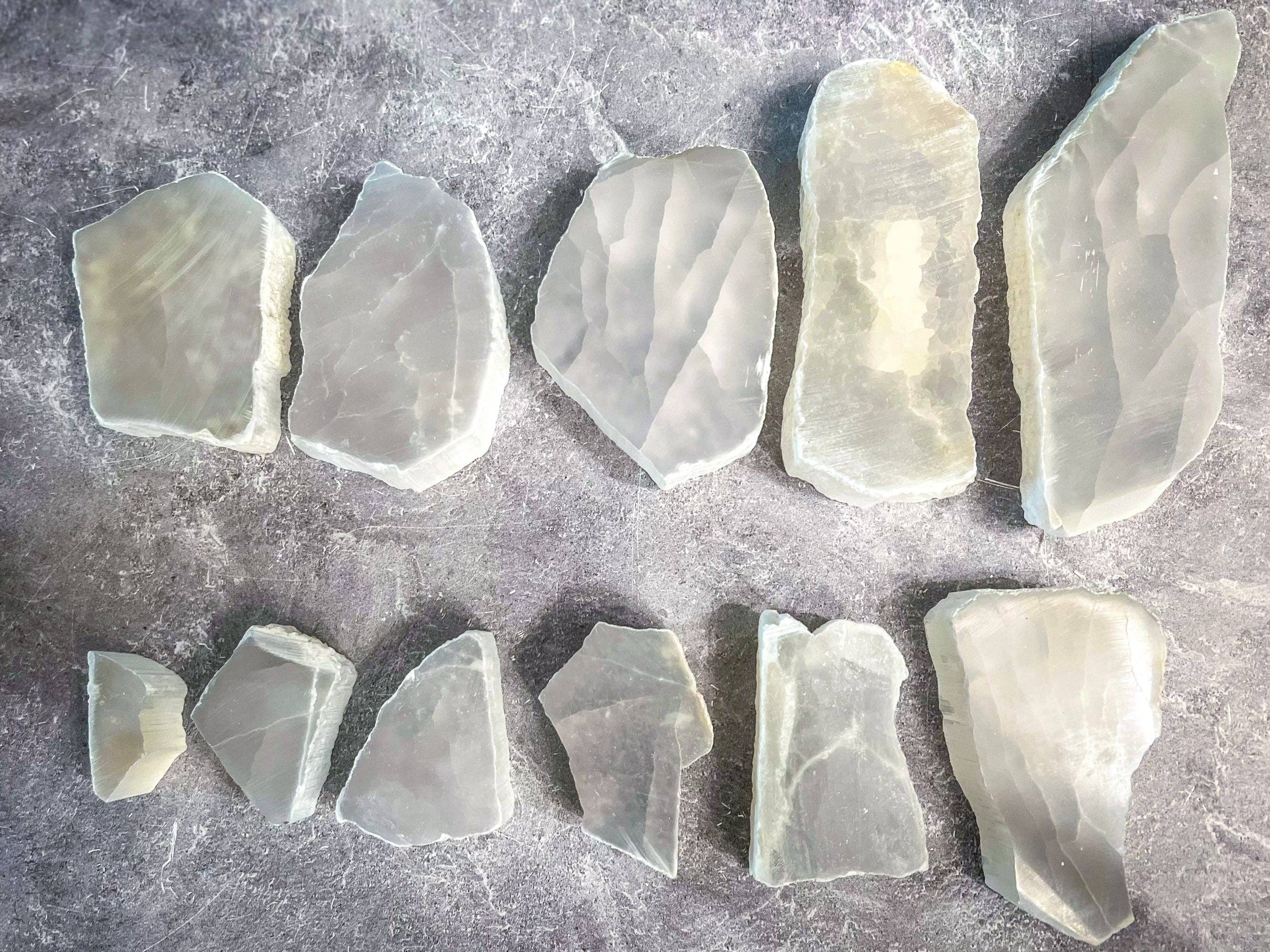 Ulexite, TV Stone, Polished