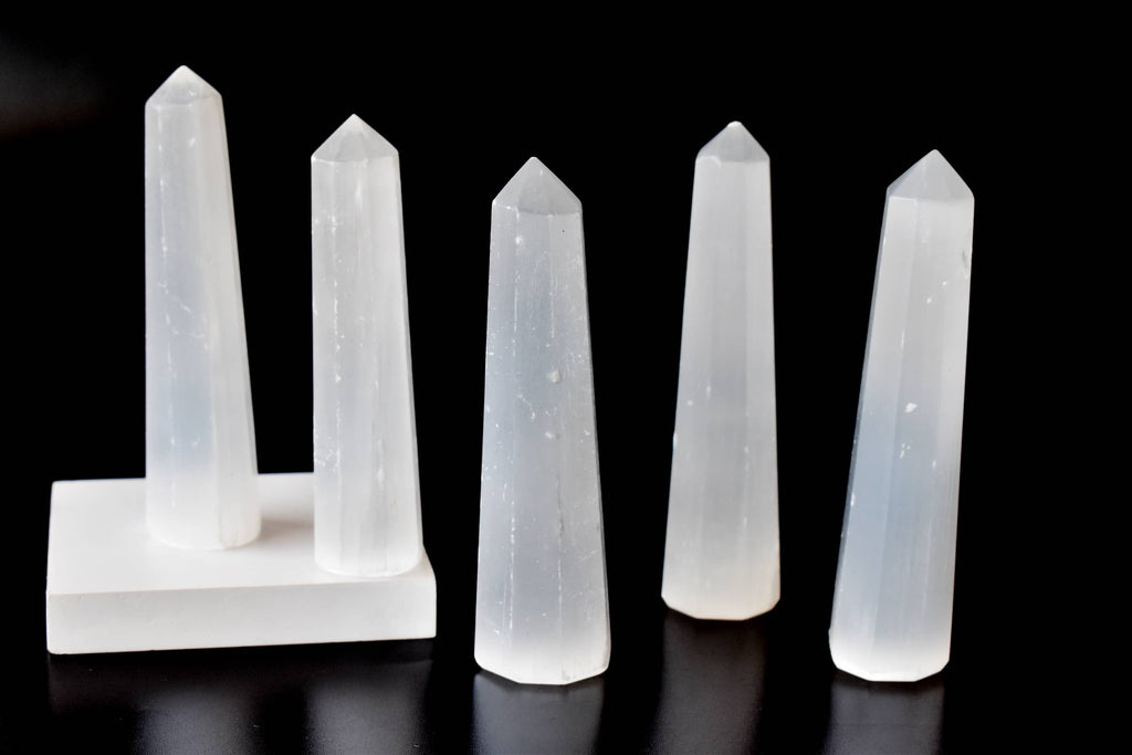 Selenite Crystal Tower | Healing Obelisk Point | Natural Gemstone Tower