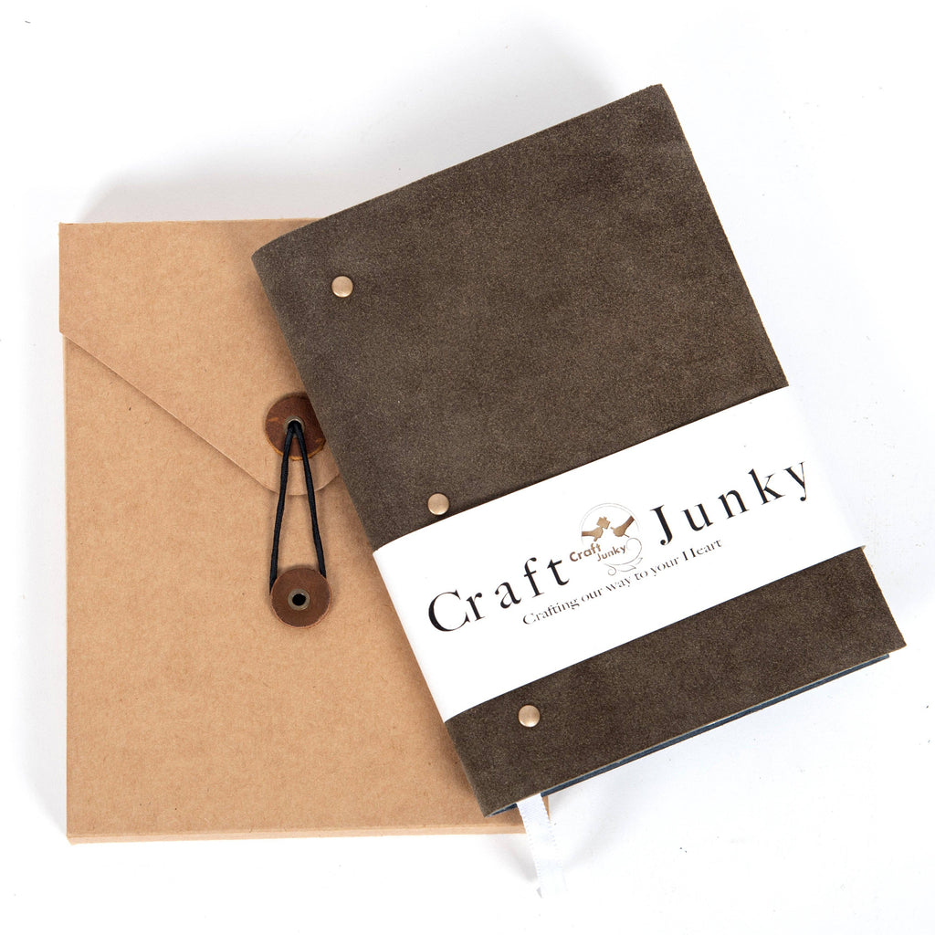 Soft Cover Suede leather diary journal-Grey